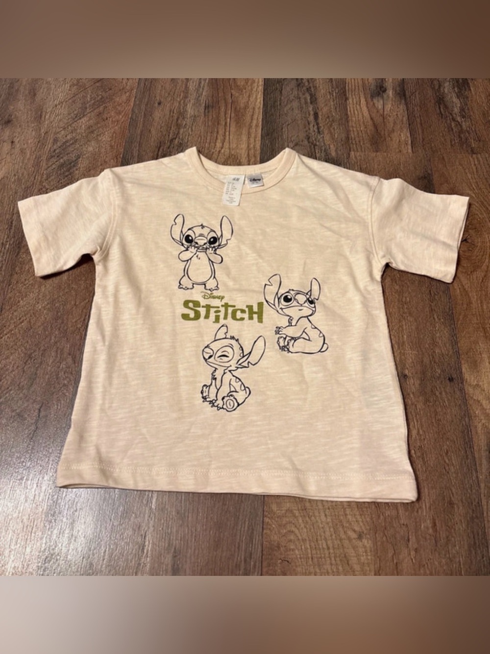 H&M Disney Stitch Cream Short Sleeve T-Shirt 3t
